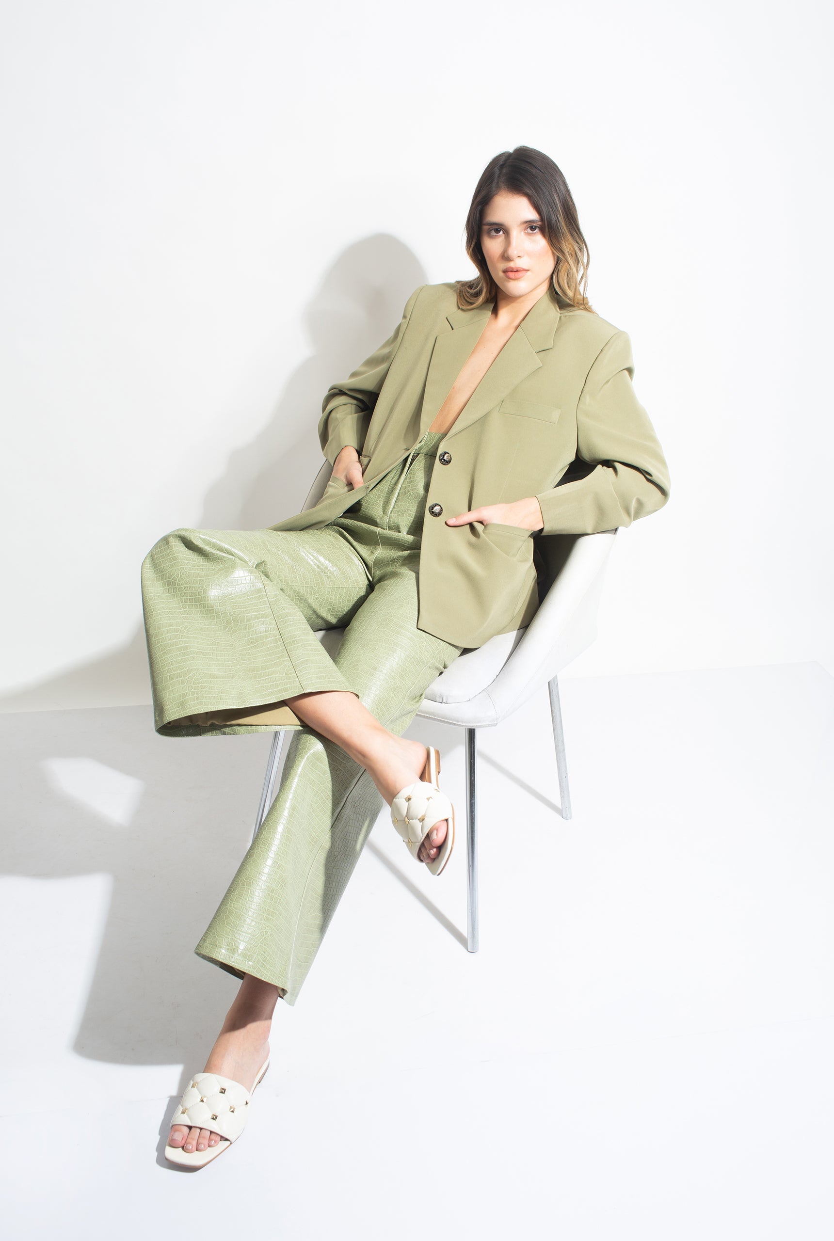 Creative Collaboration with Parul Gauba for Saint G. Shoes in our Arcadian Trousers & Antiquity Top