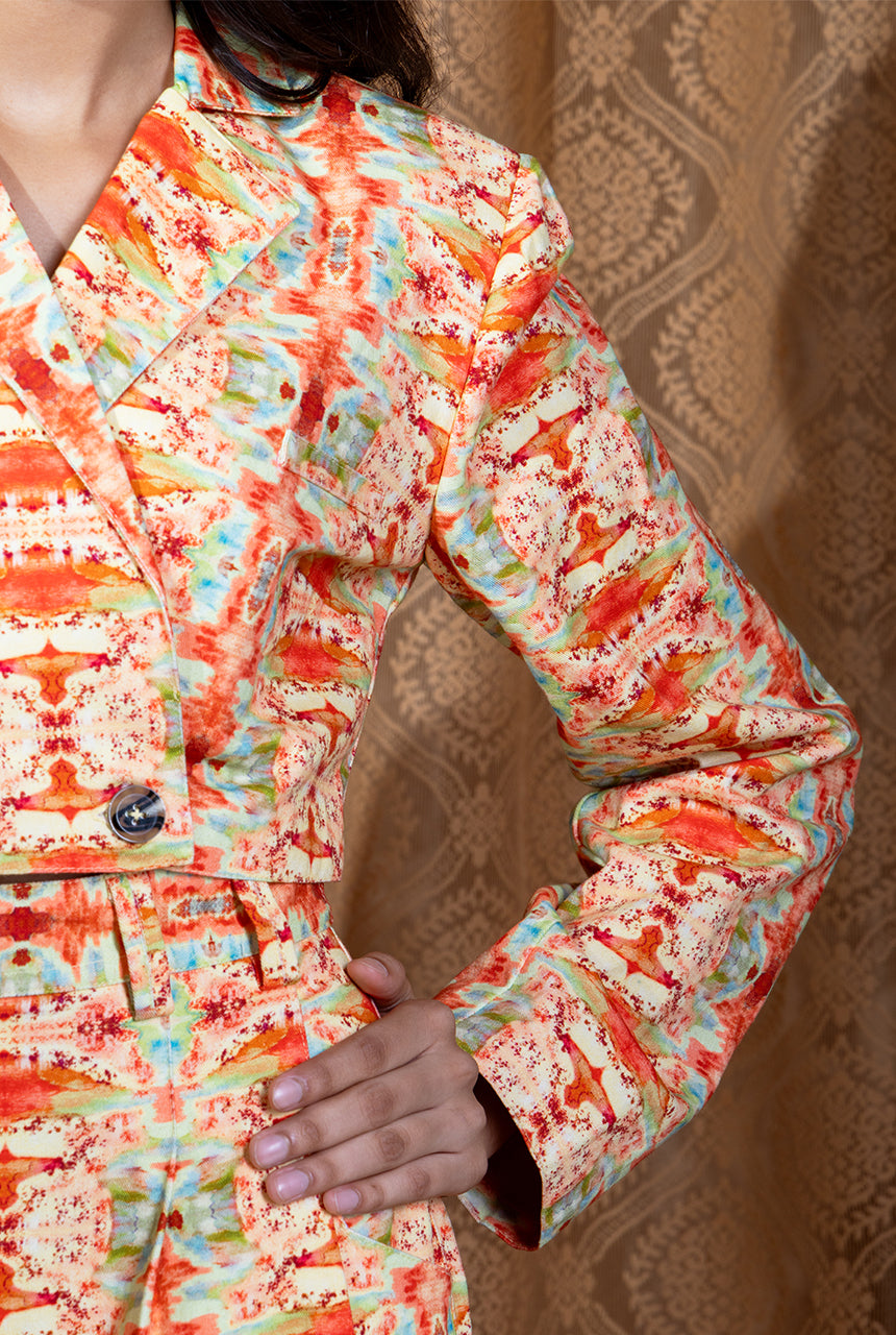 Florid Cropped Blazer