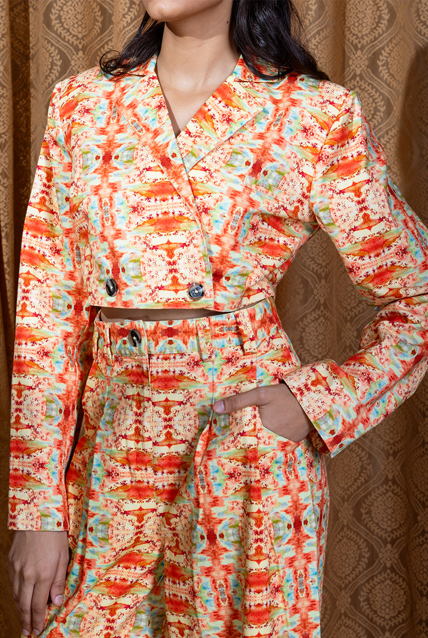 Florid Cropped Blazer