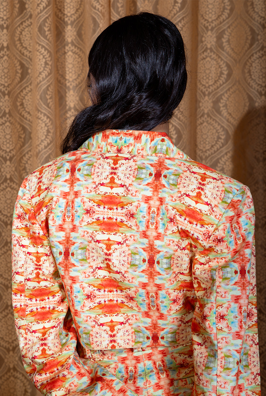 Florid Cropped Blazer