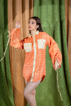 Tangerine Shirt Dress