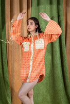 Tangerine Shirt Dress